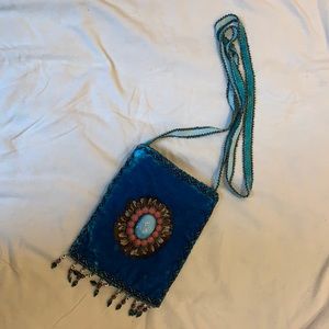 Velvet beaded purse